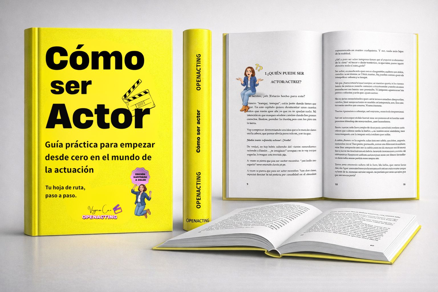 Libro Cómo ser Actor de Virginia Cao abierto — guía práctica para actores principiantes
